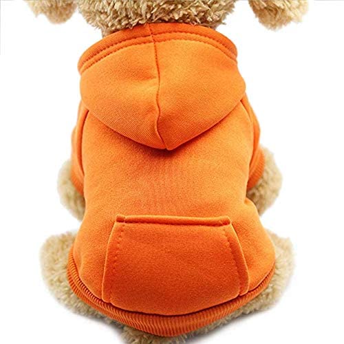  Idepet Perro Gato Sudadera con Capucha Mascota Cálido Abrigo de Invierno Ropa de algodón para Perros con Bolsillo Exterior para Perros pequeños 