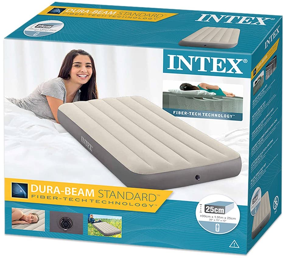  Intex 64707 - Colchon hinchable Dura-Beam Standard con Fibertech 99 x 191 x 25 cm 