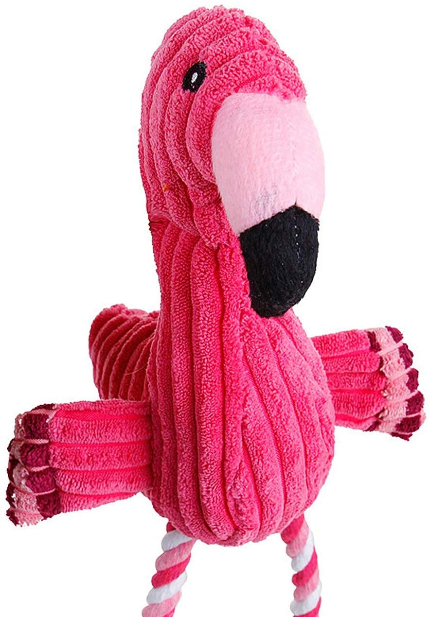  JIUY Hot Dog Juguetes Rosa Suave Relleno Screaming Flamenco para Las pequeñas Perros Grandes de Sonido Perrito de Peluche de Juguete Squeak Flamencos Animales Juguetes (Rosa) 