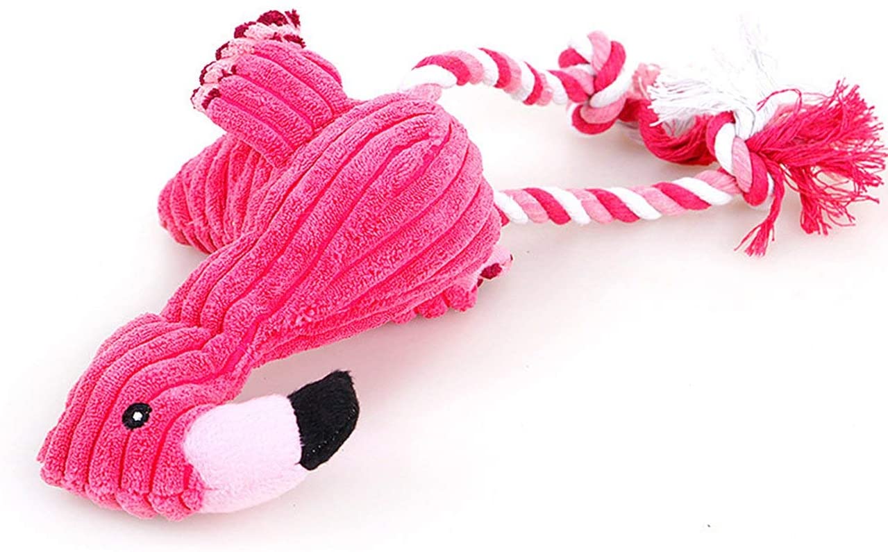  JIUY Hot Dog Juguetes Rosa Suave Relleno Screaming Flamenco para Las pequeñas Perros Grandes de Sonido Perrito de Peluche de Juguete Squeak Flamencos Animales Juguetes (Rosa) 