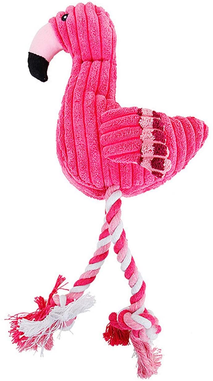  JIUY Hot Dog Juguetes Rosa Suave Relleno Screaming Flamenco para Las pequeñas Perros Grandes de Sonido Perrito de Peluche de Juguete Squeak Flamencos Animales Juguetes (Rosa) 