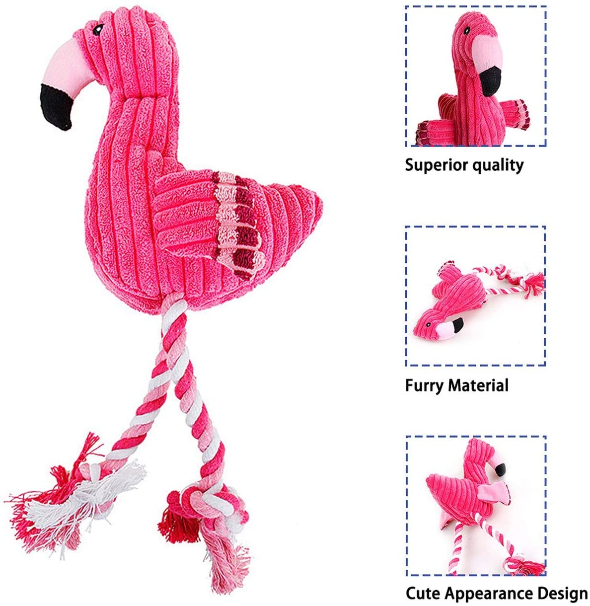  JIUY Hot Dog Juguetes Rosa Suave Relleno Screaming Flamenco para Las pequeñas Perros Grandes de Sonido Perrito de Peluche de Juguete Squeak Flamencos Animales Juguetes (Rosa) 