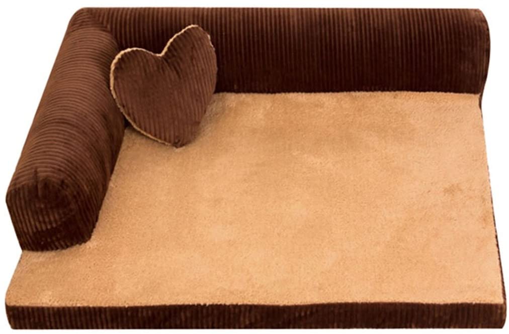  Jiyaru Animal Doméstico Sofá Cama Cama Algodón Suave Paño Grueso y Suave Almohada Suave Desmontable Mascota Gato Perro Rojo L 