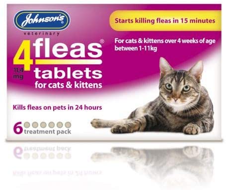  Johnsons 4Fleas Tablets for Cats and Kittens, 6 Treatment Pack 