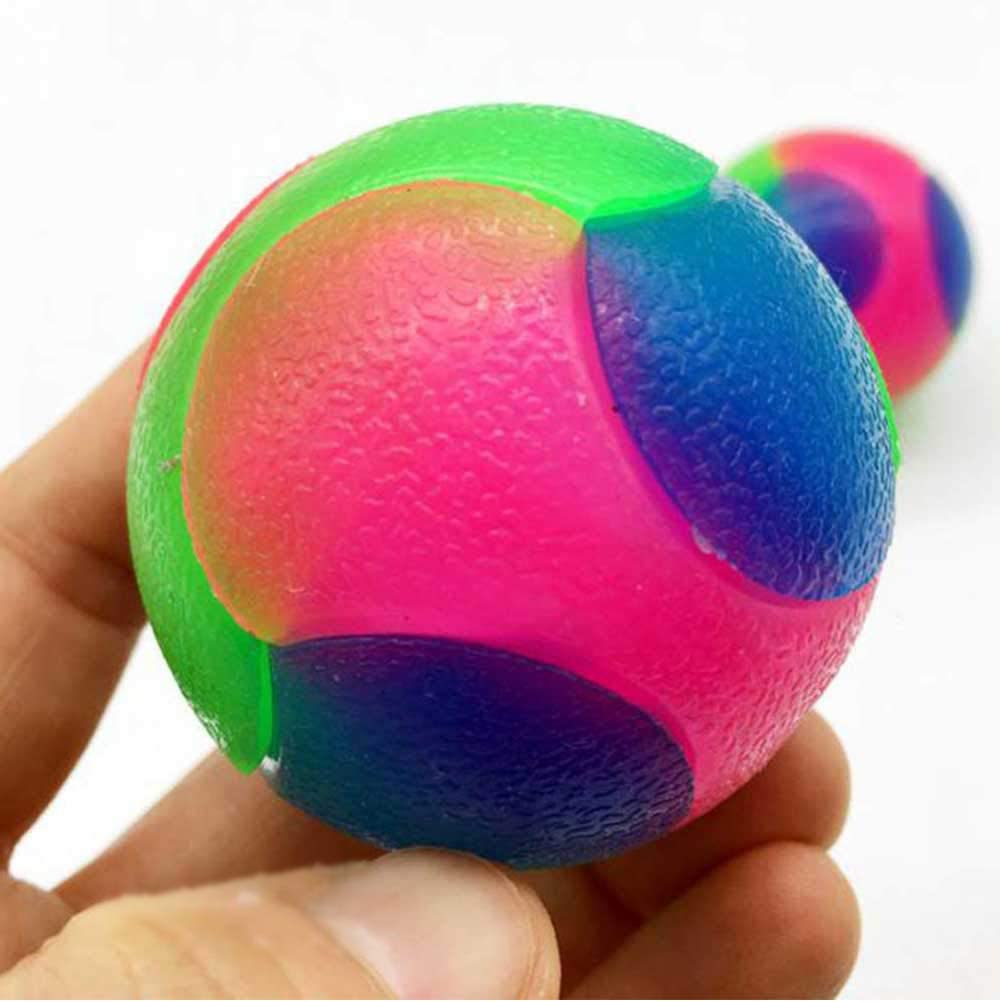  Juguete de Pelota para Perros, Juguete de Pelota Elástica con Parpadeo LED, Juguete Molar de Goma, Bola Interactiva de Mordedura de Perro, Juguete de Pelota de Salto para Perros, Juguete para Mascotas 