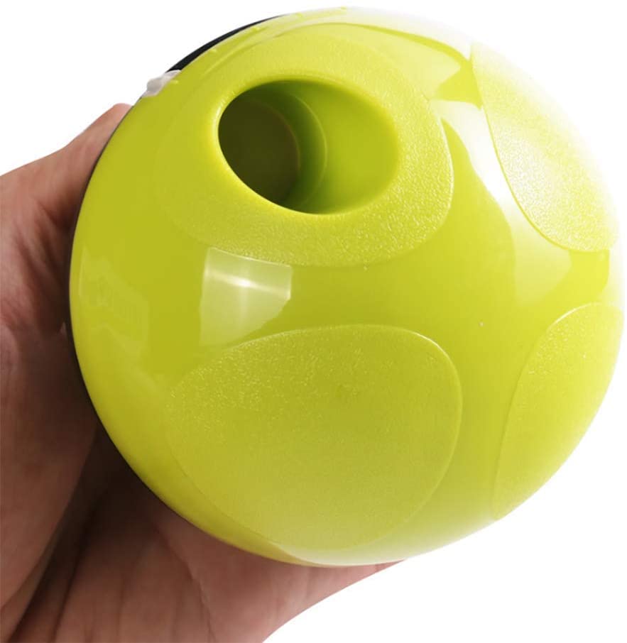  Juguete interactivo Bola Tratar de perro de juguete alimentador de bolas para perros aburrimiento y juguetes rompecabezas pequeñas y medianas empresas para la estimulación mental y golosinas,Amarillo 