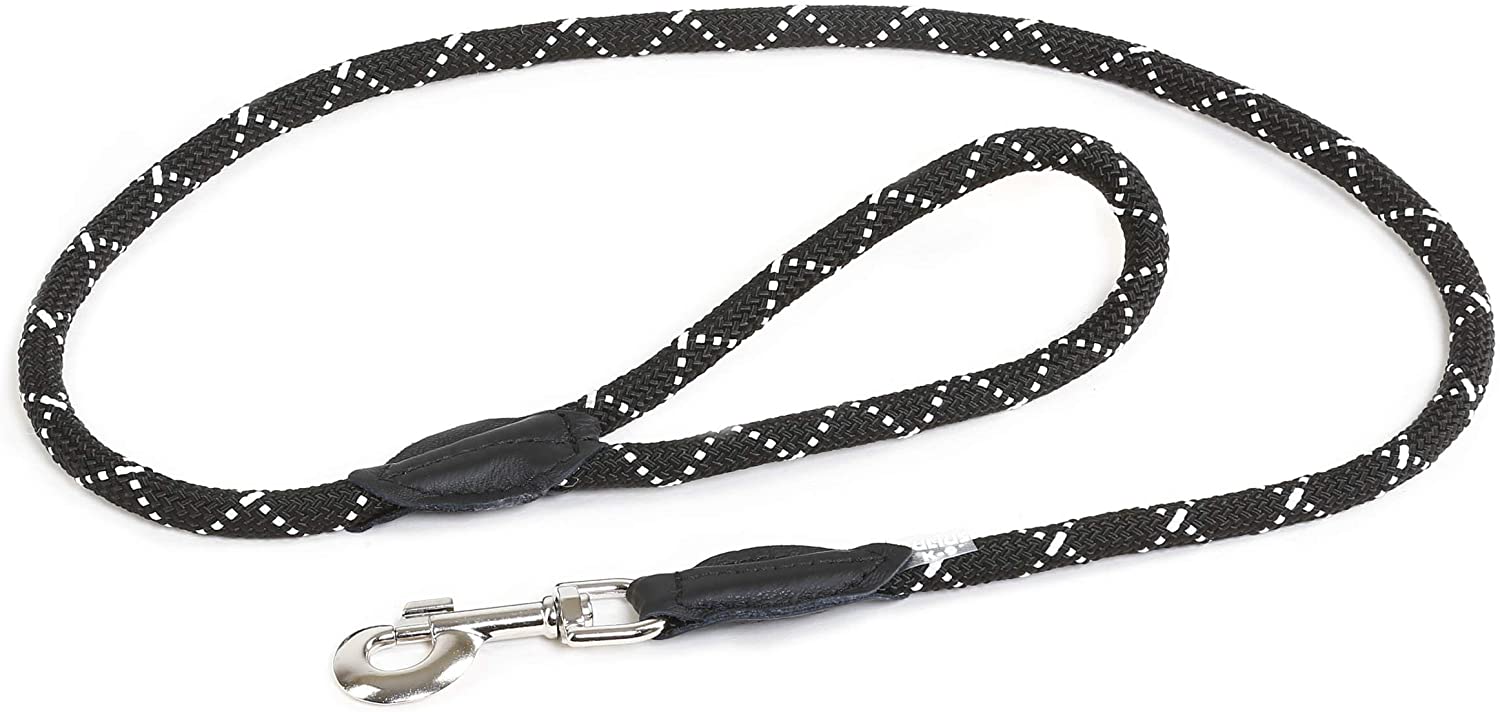  Julius K9 IDC String Leash Diam.12Mm X 1,2M Normal Carabiner-Black-Fluorescens, Negro, 1.2 cm 