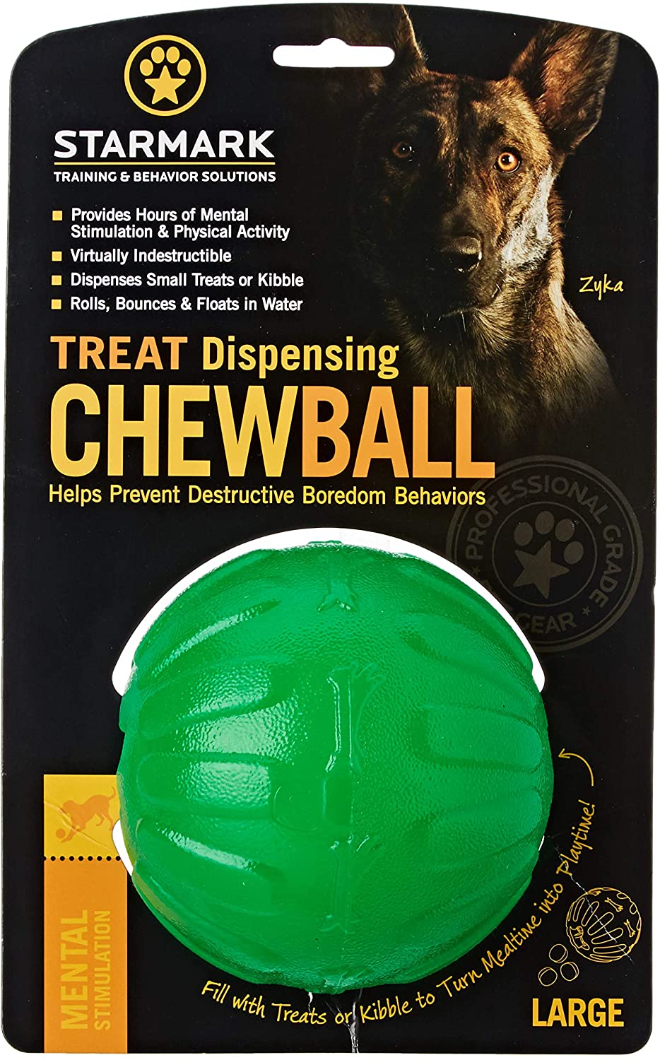  JULIUS K9 Treat Dispensing Chew Ball-L, 10 Cm, Multicolor 