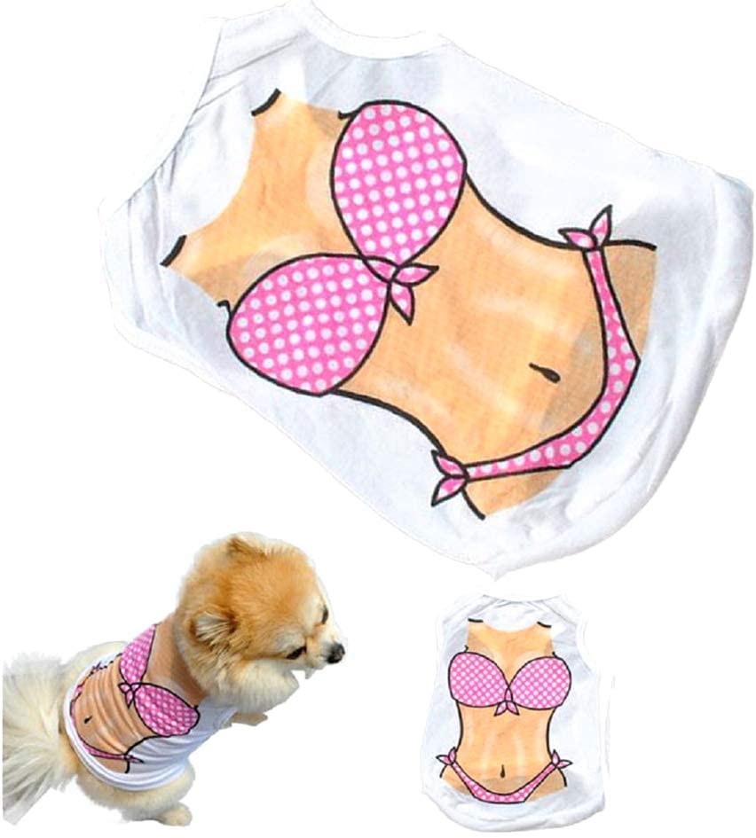  KIRALOVE Disfraz de Bikini Estampado - Calzoncillos - Playa - mar - Perro - XS - Disfraces - Carnaval de Halloween - Idea de Regalo Original 