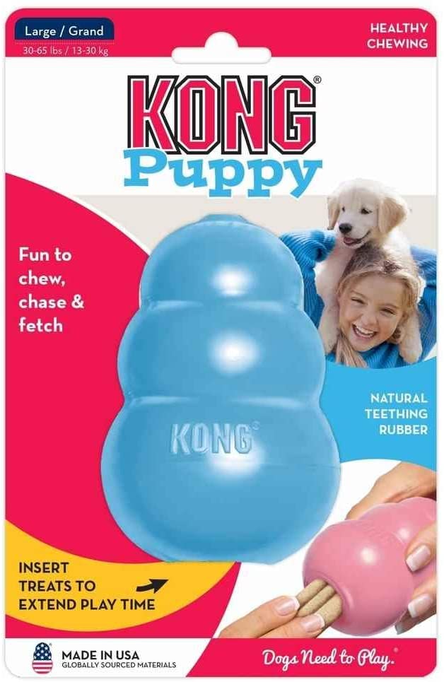  KONG - Puppy - Juguete de caucho natural para dentición - Cachorro L (colores pueden variar) 