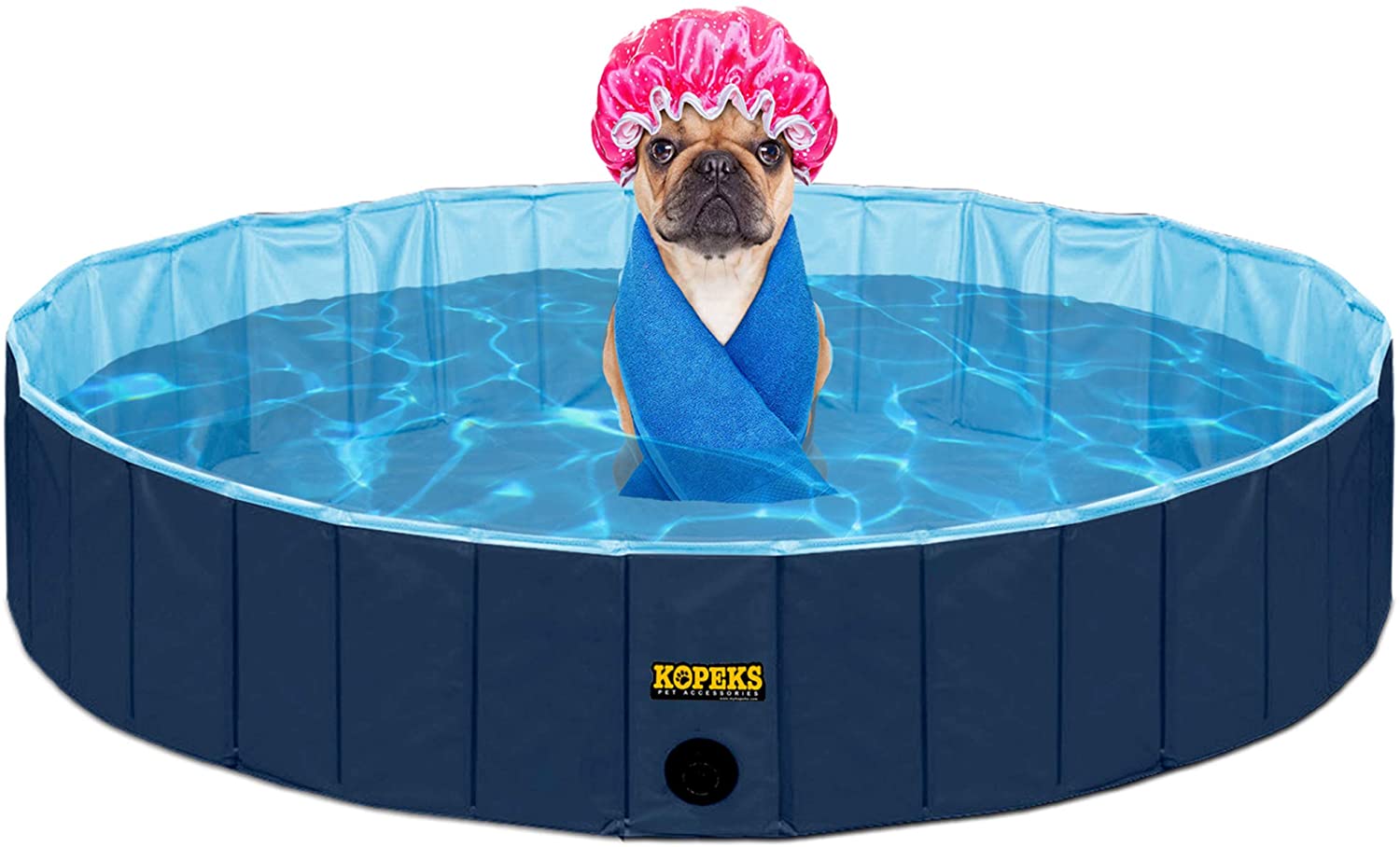  KOPEKS Piscina Extra Grande Infantil Ideal para Niños/Mascotas Perros 160 x 30 cm - Azul Marino y Celeste - XL - XXL 