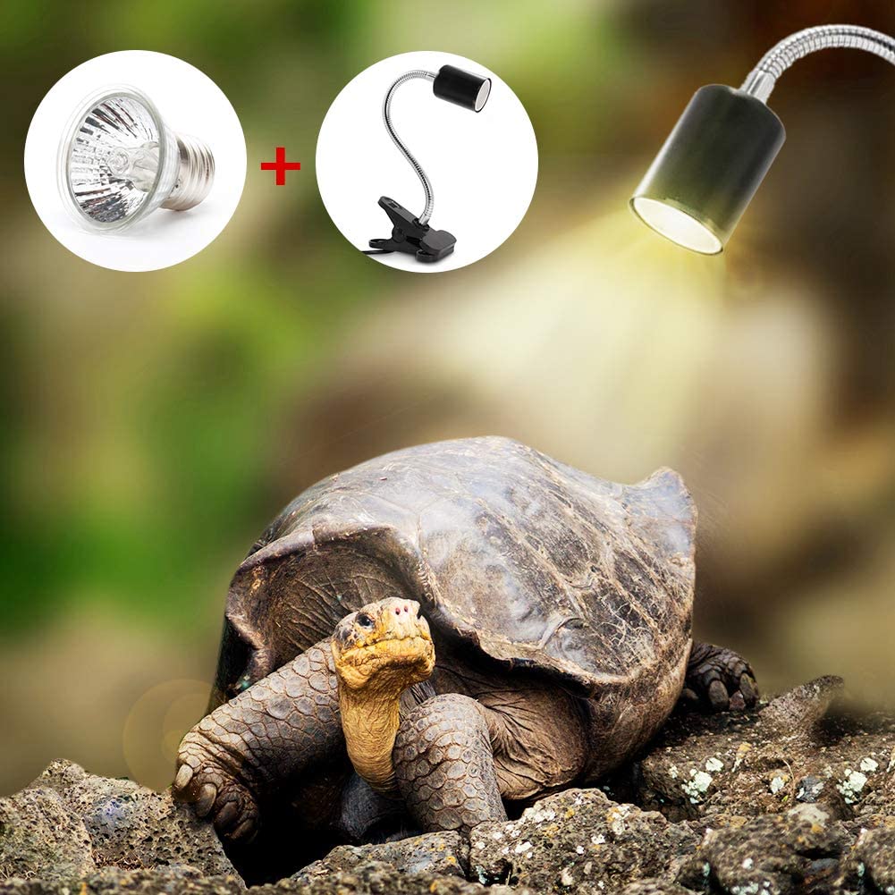  Laduup Lámpara de Tortuga acuática para acuarios Que iluminan 25W UVA UVB con rotación Larga de 360 ° para Reptiles y Anfibios [Clase de eficiencia energética A +] 