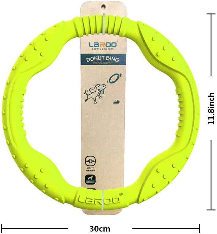  LaRoo Dog Frisbee Dog Disc Toy, Disco de Lanzamiento Duradero para Perros Fuertes para Perros pequeños, medianos y Grandes, Deporte, Ejercicio, Actividad y Juegos al Aire Libre (30 cm Verde) 