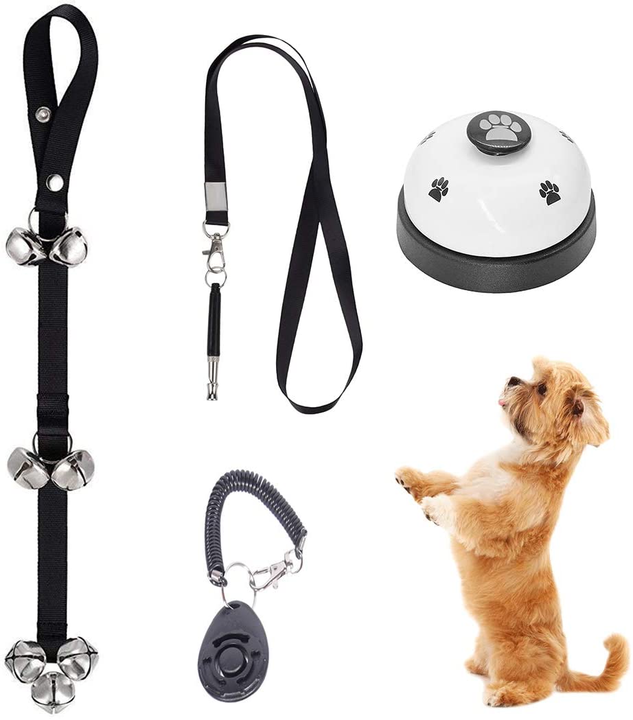  Legendog 4 Piezas Set De Entrenamiento para Mascotas Tipos Variados Pet Clicker Pet Bell Dog Whistle Campana De Entrenamiento De Perros 