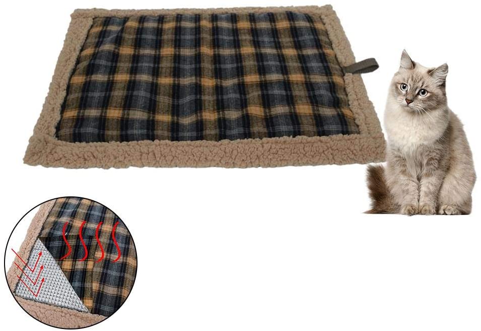  Letway Almohadilla térmica para Mascotas, Cama para Gatos autocalentable Súper Suave Cómodo Cojín de Calentamiento Lavable para Gatos Gatitos Perros Cachorro (21,65 x 16,93 Pulgadas) Famous 