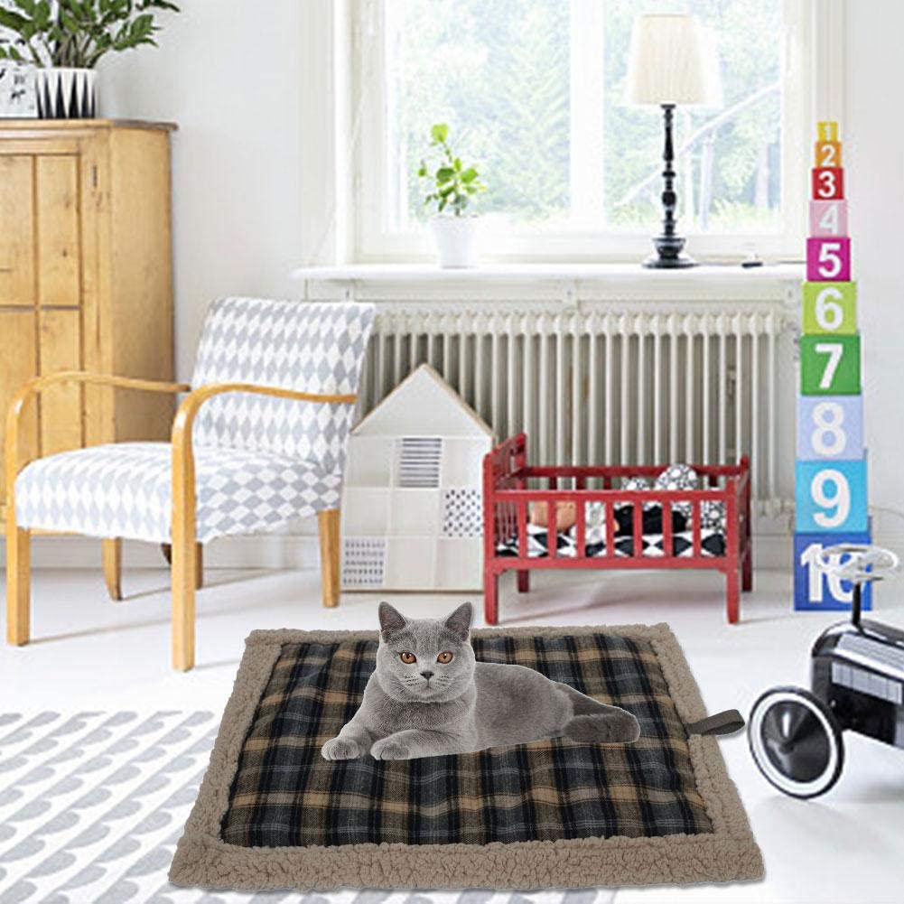  Letway Almohadilla térmica para Mascotas, Cama para Gatos autocalentable Súper Suave Cómodo Cojín de Calentamiento Lavable para Gatos Gatitos Perros Cachorro (21,65 x 16,93 Pulgadas) Famous 