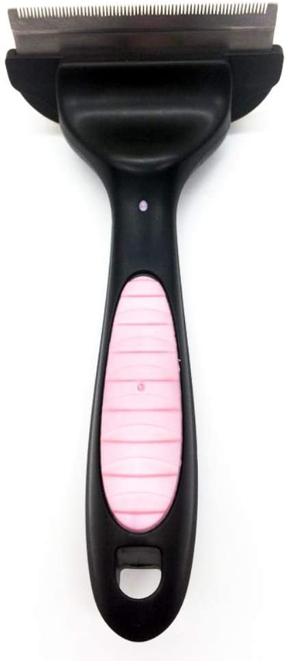  LinZX Instrumentos de la pérdida del Pelo del Peine del Cepillo del Perro del Gato preparación del Animal doméstico Cini Furmines de Pelo Peine recortador para Perros, Gatos,All Pink,50x160mm 