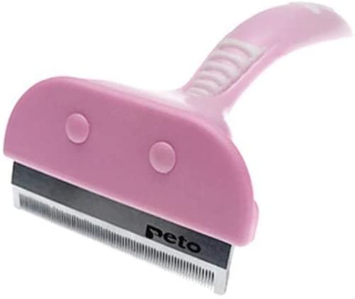  LinZX Instrumentos de la pérdida del Pelo del Peine del Cepillo del Perro del Gato preparación del Animal doméstico Cini Furmines de Pelo Peine recortador para Perros, Gatos,All Pink,50x160mm 