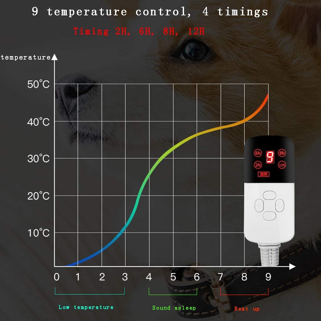  Liღseek Mascota Impermeable del Cojín De Calefacción, Eléctrico Placa Térmica para Perros Y Gatos Calentamiento Cubierta Estera con Apagado Automático 45 X 45Cm 