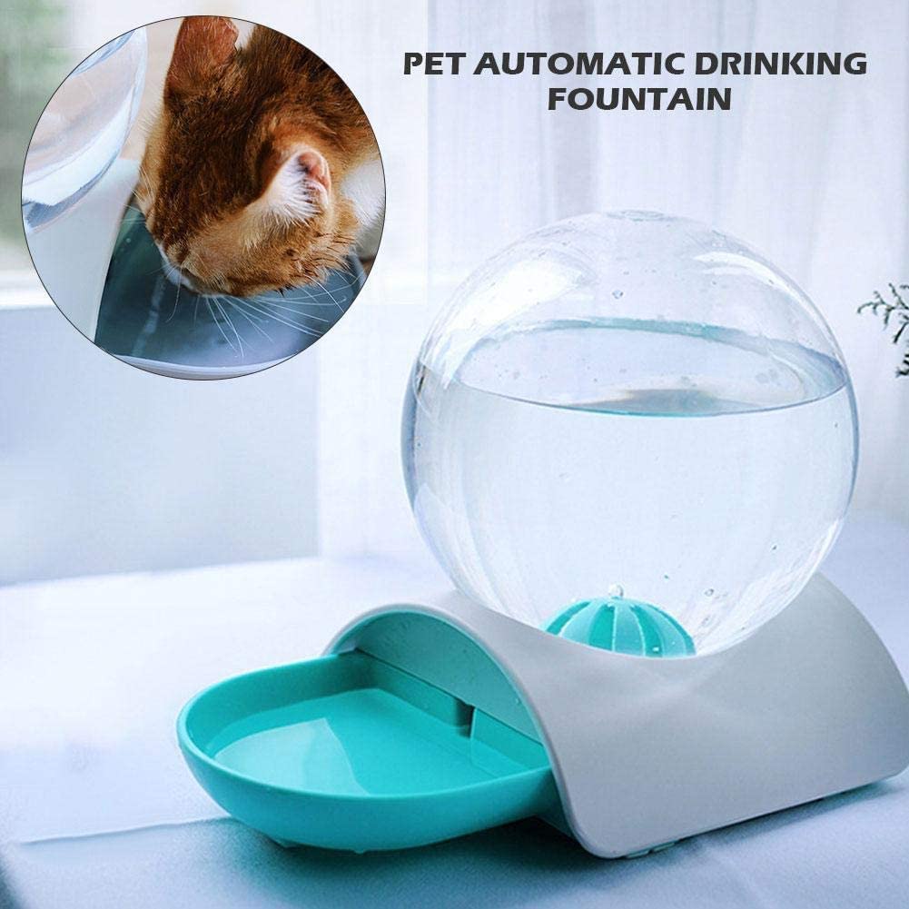  LLDKA Alimentador de Gato/Perro dispensador de Agua y el alimentador automático del Animal doméstico del Gato para, 2.8L Gato alimentador,Rosado 