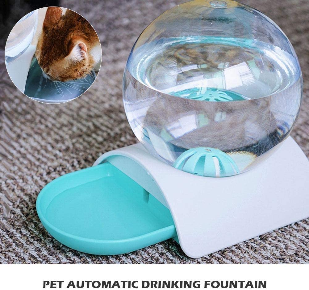  LLDKA Alimentador de Gato/Perro dispensador de Agua y el alimentador automático del Animal doméstico del Gato para, 2.8L Gato alimentador,Rosado 