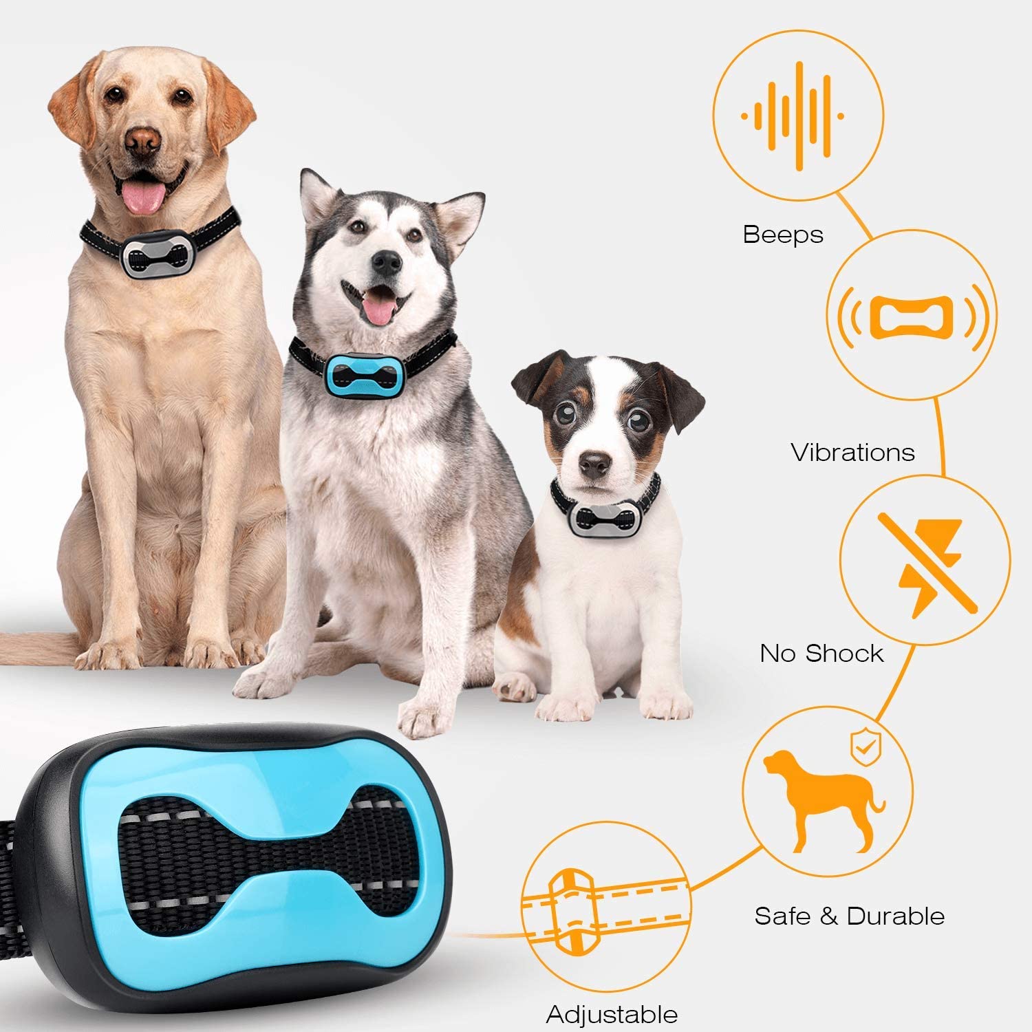  LumoLeaf Collar Antiladridos para Perros con corrección de vibración de Tonos 