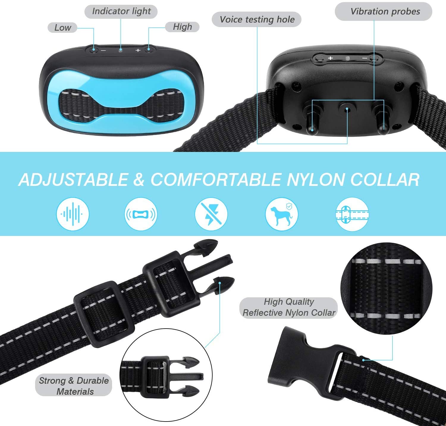  LumoLeaf Collar Antiladridos para Perros con corrección de vibración de Tonos 