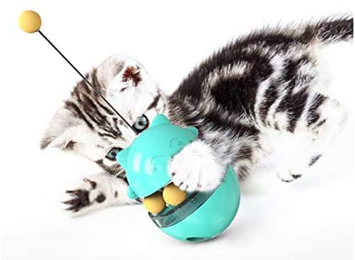  LZJZB Cat Toys Vaso De Bolas De Comida Interactiva con Cat Stick Pet Kitten Distribución De Alimentos Juguetes Entrenamiento De Mascotas 