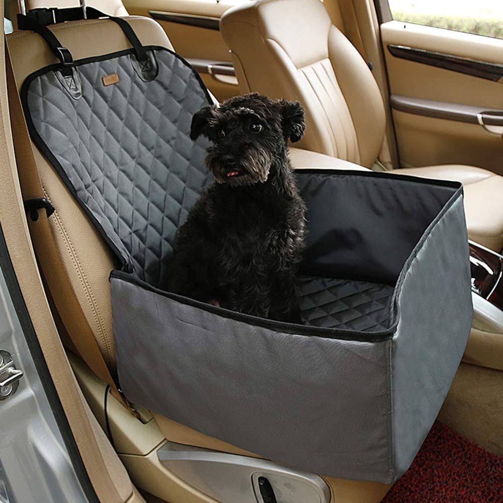  Maxmer Capazo de Perro Transportín 2-1 Multiuso Plegable Asiento del Coche Portador Perro Mochila Coche para La Aerolínea de Viajes, Color Gris 