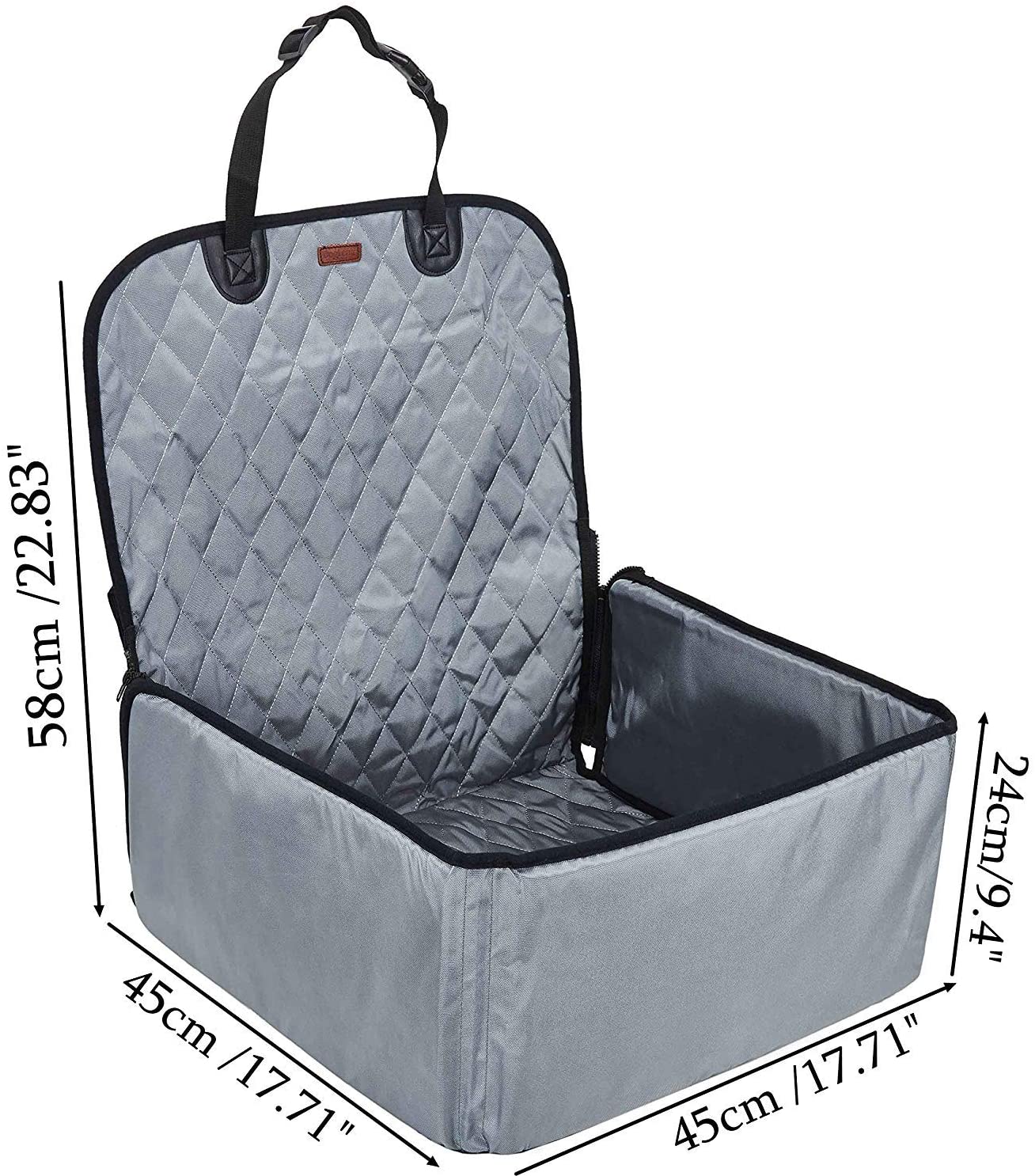  Maxmer Capazo de Perro Transportín 2-1 Multiuso Plegable Asiento del Coche Portador Perro Mochila Coche para La Aerolínea de Viajes, Color Gris 