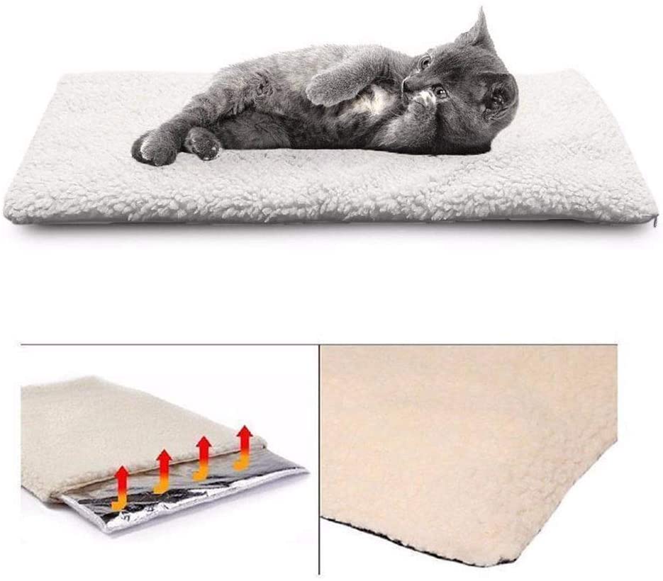  MENGZHEN 1 UNID Autocalentable Manta Almohadilla Calentamiento Y Lavable Pet Calefacción Almohadilla Calentadora Estera Manta Térmica para Perro Gato Size L (90X64cm) 