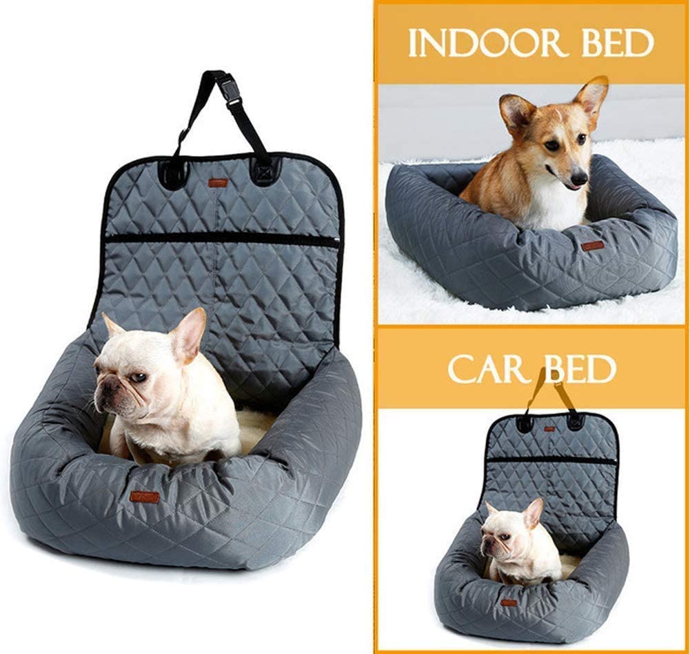  Midiao Asiento 2en1 Coche Cama del Perro-Gato WaterproofNonslip Viajar Asientos Delanteros elevadores, extraíble CoverCushion, Perro Booster Asiento Cat Protector de la Cubierta-Gris 