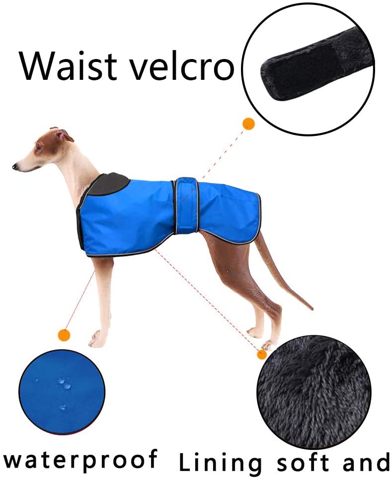  Morezi - Chaqueta Impermeable para Perro, Abrigo de Invierno con Forro Polar cálido, Ropa para Perro al Aire Libre con Bandas Ajustables para Perro Mediano y Grande 