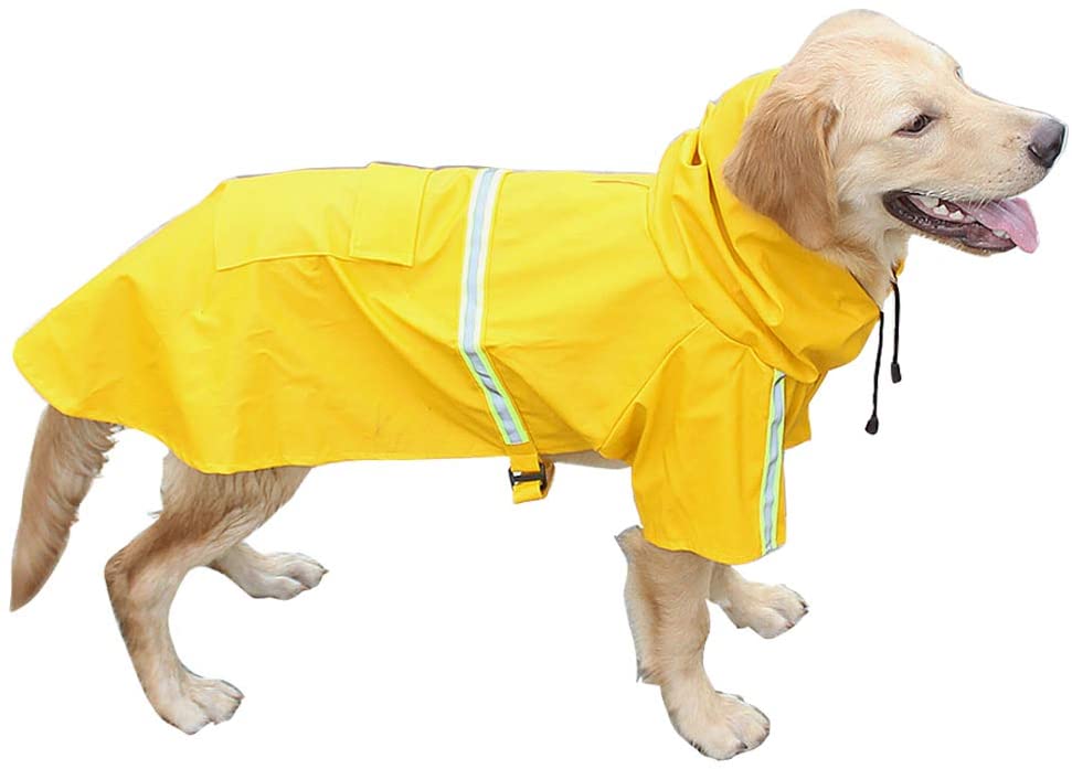  Morezi Chubasquero para Mascotas, Impermeable, Ajustable, Resistente al Viento, Transpirable, para Cachorros, Perros pequeños, medianos y Grandes 