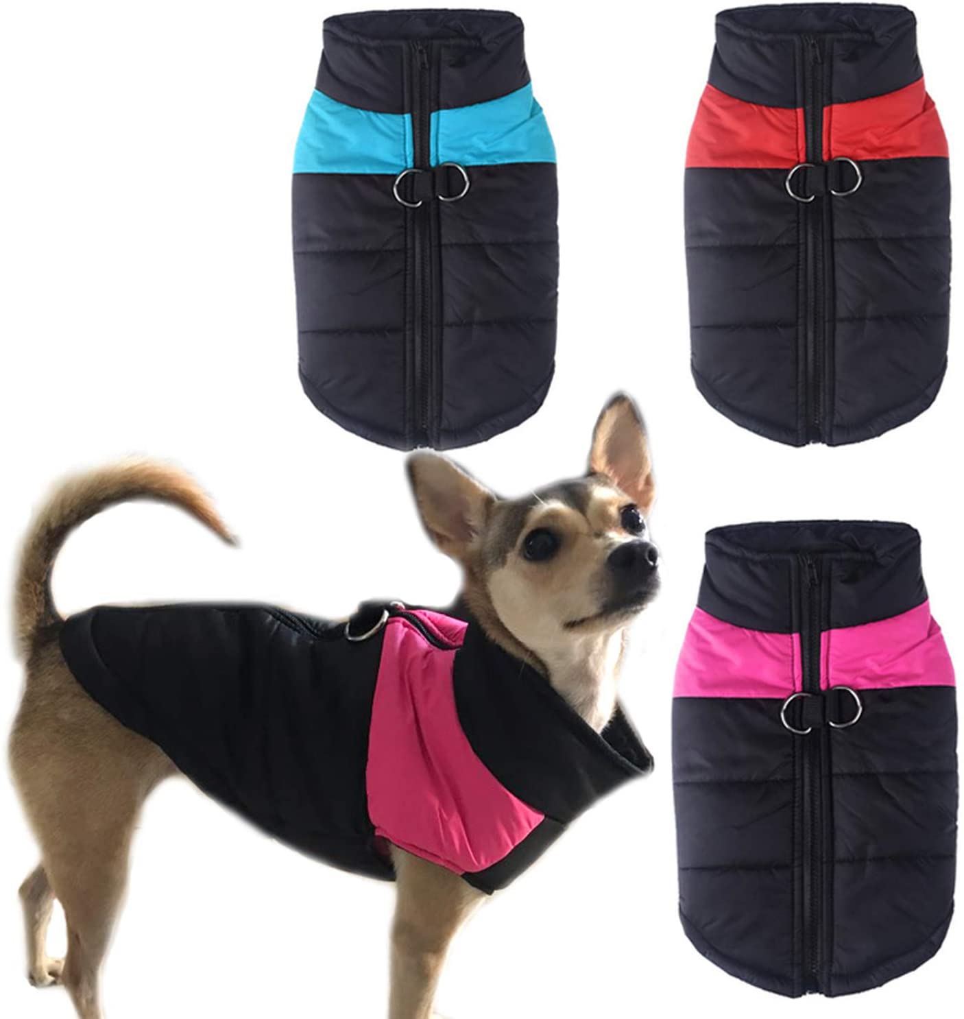  NA Ropa de Invierno Abrigada para Perros Zip Up Chaleco Acolchado para Mascotas Chaqueta Abrigo Ropa de algodón Impermeable para Perros pequeños y medianos Naranja S 