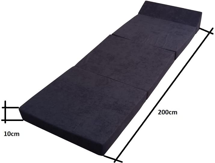  Natalia Spzoo Colchón Plegable Cama de Invitados colchón de Espuma 200x70 cm FM (Negro) 