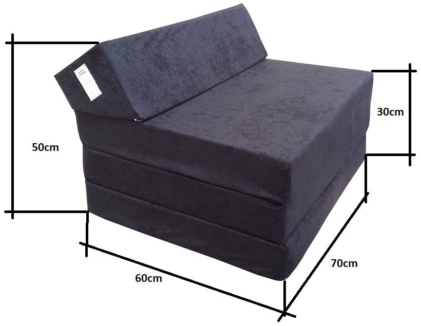  Natalia Spzoo Colchón Plegable Cama de Invitados colchón de Espuma 200x70 cm FM (Negro) 