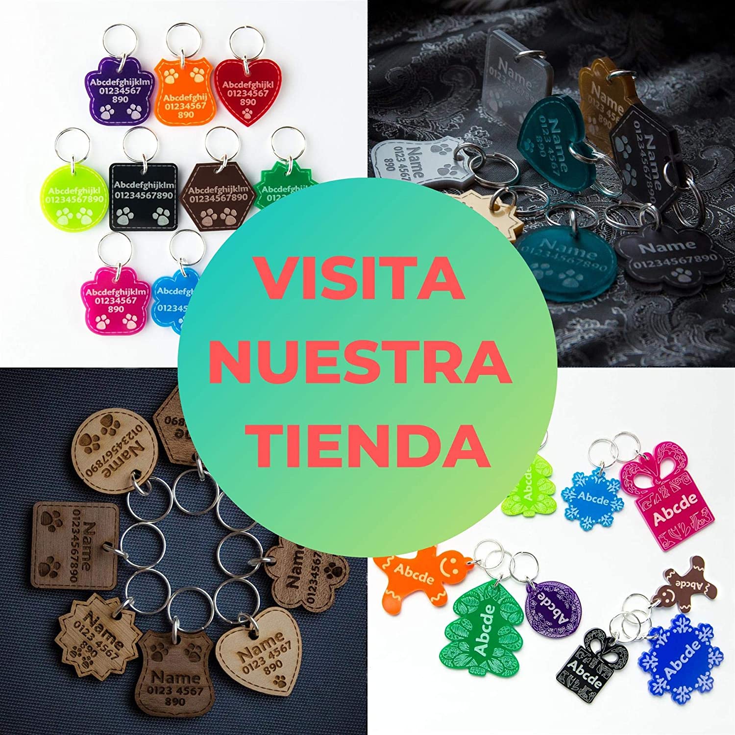  National Engraver Chapa Placa En Forma de Hueso Identificativa para Perro Gato Mascota Grabado Acrílico 