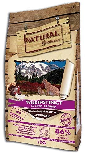  Natural Greatness Pienso seco para Gatos Receta Wild Instinct. Ultra Premium - Cat & Kiiten - Todas Las Razas. 6 kg 