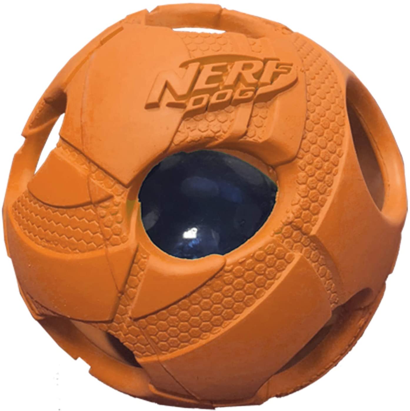  Nerf Perro Mediano Bola de Golpe de LED Luminoso Verde & Naranja Perro Juguete (2 Unidades) 