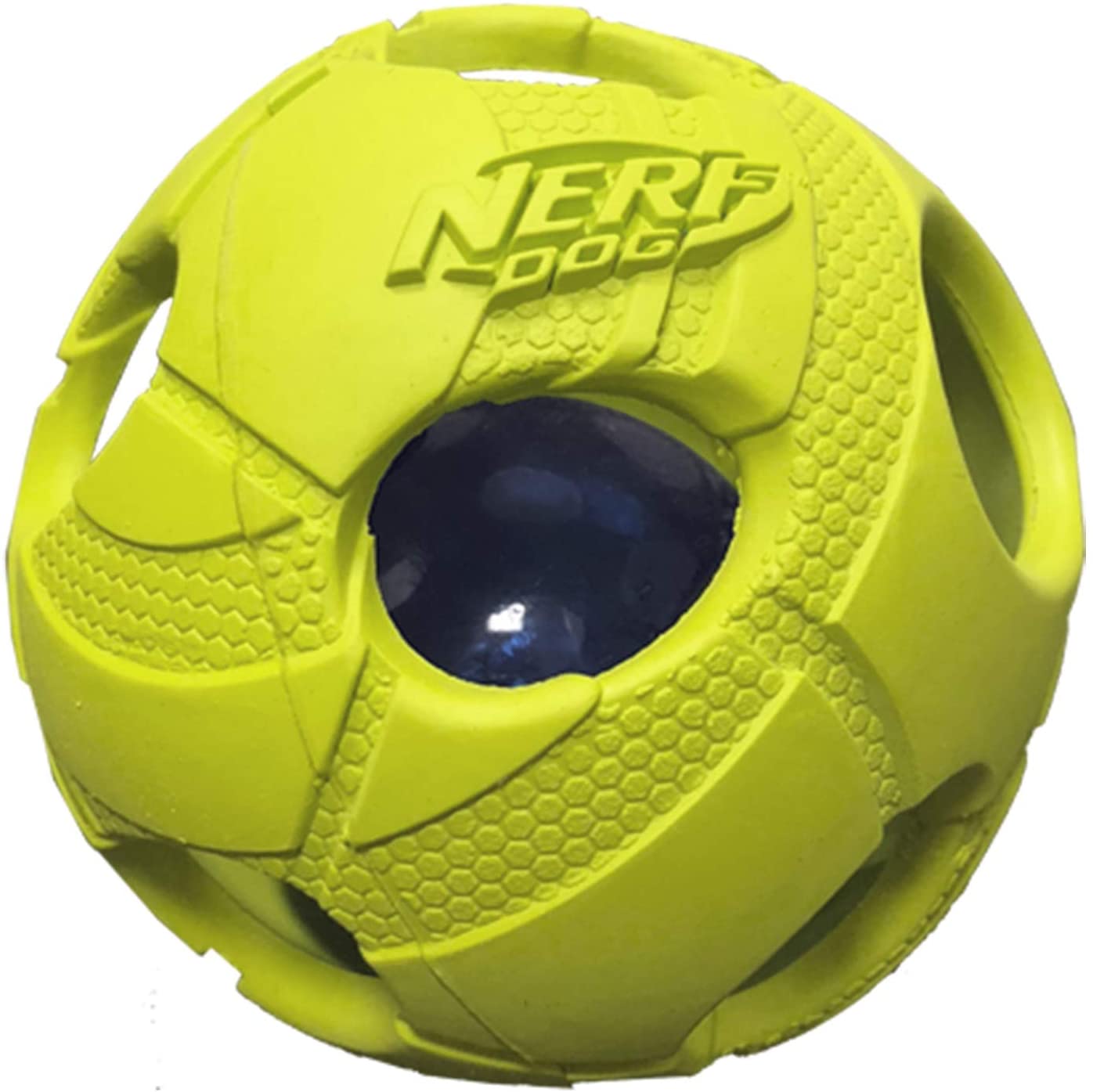  Nerf Perro Mediano Bola de Golpe de LED Luminoso Verde & Naranja Perro Juguete (2 Unidades) 