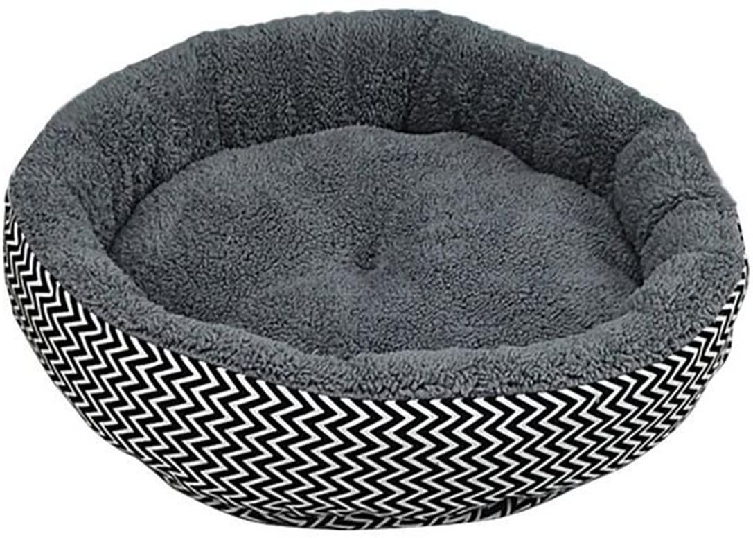  NiceButy - Cojín/Cama para Animales de compañía (Cachorros, Gatos, Perros.) en Color Gris con Peluche en la Parte Interior 