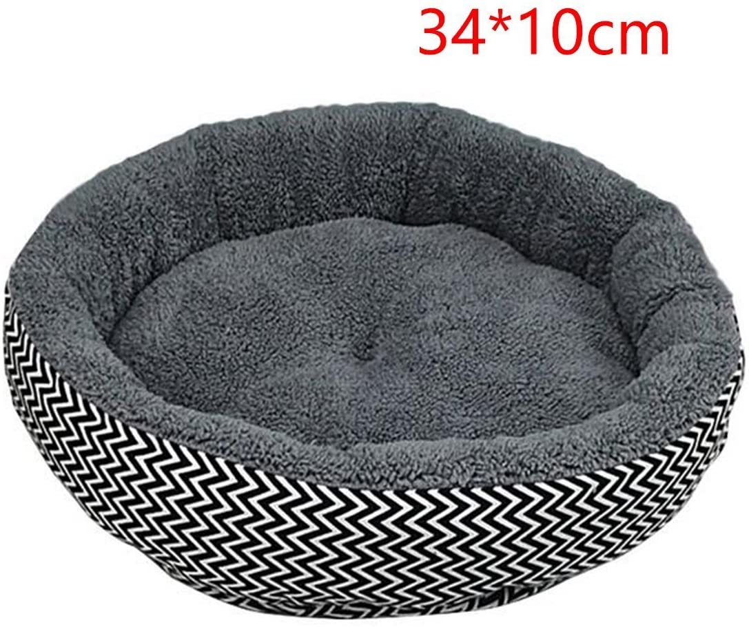  NiceButy - Cojín/Cama para Animales de compañía (Cachorros, Gatos, Perros.) en Color Gris con Peluche en la Parte Interior 