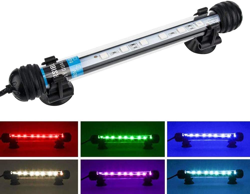  NICREW RGB Luz Sumergible para Acuarios, Barra de luz Subacuática 1.5W 18cm Lámpara Sumergible Acuario LED, Tubos de Luz Impermeable 