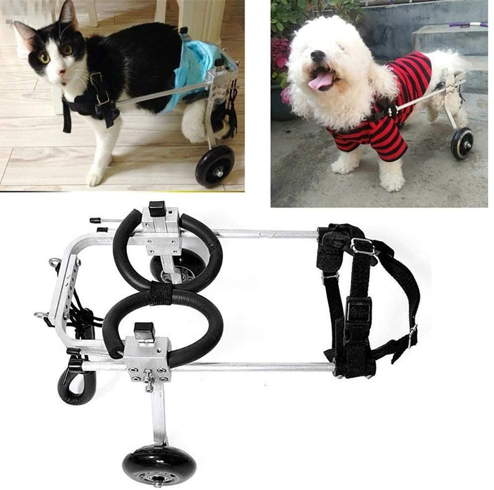  NSpape Silla de Ruedas para Perro, Silla de Ruedas Ajustable para Perros discapacitados, para pasear al Coche, para Perros pequeños y Ancianos 