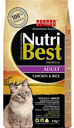  Nutribest Alimento Completo con Pollo Y Arroz para Gatos Adultos 2000 g 