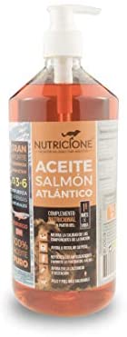  Nutricione Aceite de Salmón 100% puro extraído en frío para perros y gatos 1 Litro con dosificador 