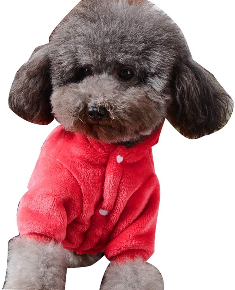  ODOKEI Ropa para Warm Forro Polar Forro de algodón para Perro Sudadera con Capucha en Invierno Chaqueta para Perro pequeño Abrigo para Cachorros con Capucha 