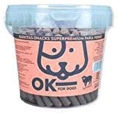  OK FOR DOGS Barritas de Buey/Pollo/Cordero o Salmón con Arroz Snack y Premio Saludable para Perros - Bote con Asa y Cierre 800 gr (Salmón & Arroz) 