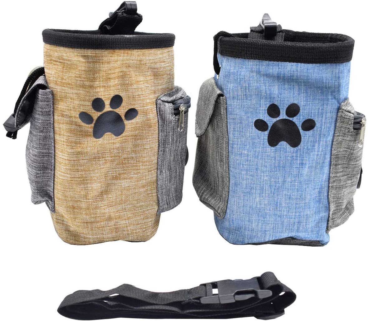  Osuter 2PCS Bolsa para Adiestramiento para Perros Impermeable Bolsa para Golosinas Perro Ajustable Dispensador de Bolsa Caca Incorporada para Interior y Exterior 